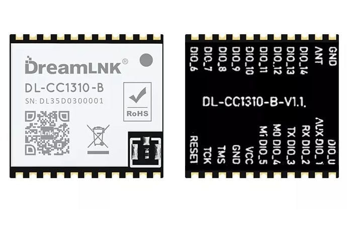 DL-CC1310-B868, 868MHz Wireless Transparent, SoC Transceiver Module, TI CC1310 Chip
