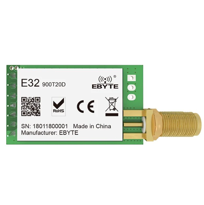 E32-900T20D -V8; 868MHz LoRa Modül , SX1276, 20dBm, 5km, UART, DIP