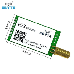 E22-900T30D -V2, 868MHz LoRa Module, SX1262, 30dBm, 10km, UART, DIP