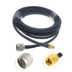 LMR400 Düşük Kayıplı Koaksiyel Kablo, 5 Metre - N/Male - SMA/Male