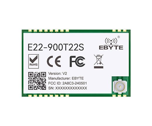 E22-900T22S, 868MHz LoRa Module, 22dBm, 5km, SMD, UART