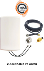 MRTK-Q7060F06X2,  5G - LTE / 4G Yönsüz Mimo Anten, Superbox / Modem Uyumlu , 4/6dBi, 30cm RG58, N-Dişi 5 Metre LMR200 (2 adet) - İstemiyorum