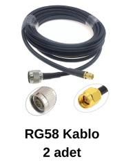 MRTK-Q7060F06X2,  5G - LTE / 4G Yönsüz Mimo Anten, Superbox / Modem Uyumlu , 4/6dBi, 30cm RG58, N-Dişi 3 Metre RG58 (2 adet) - İstiyorum (2 adet)