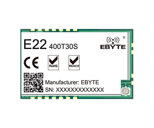 E22-400T30S, 433/470MHz LoRa Modül,  30dBm, 10km, UART, SMD