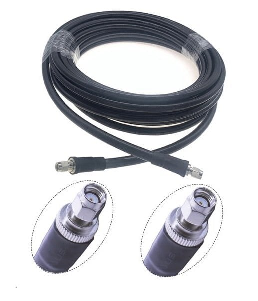 LMR400 Düşük Kayıplı Koaksiyel Kablo, 7 Metre - RP-SMA/Male - RP-SMA/Male