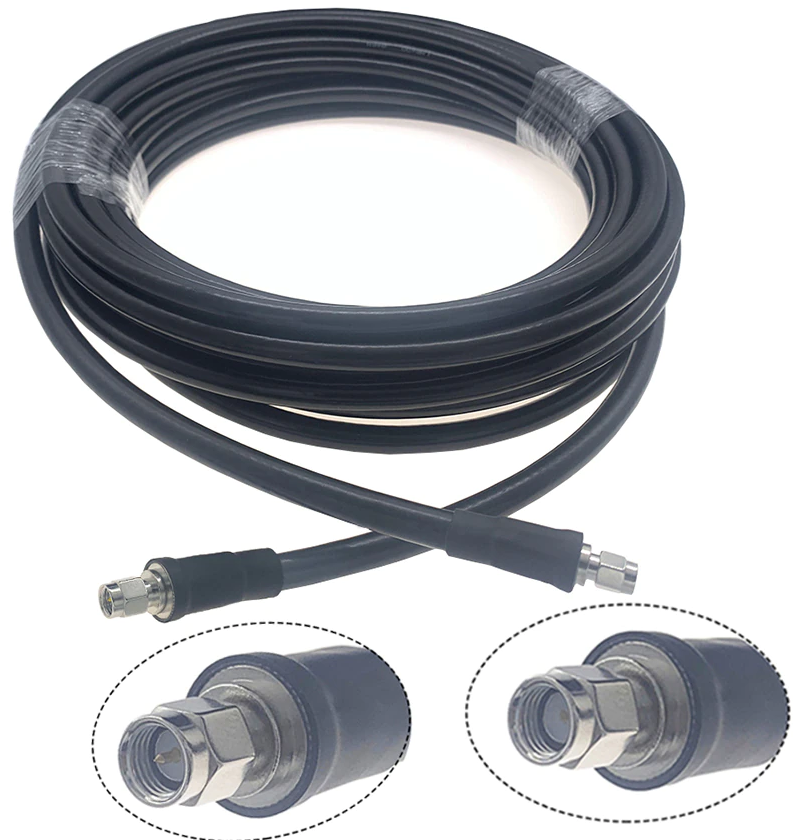 LMR400 Düşük Kayıplı Koaksiyel Kablo, 7 Metre - RP-SMA/Male - SMA/Male